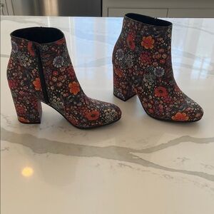 Lucky Brand Multicolor Floral Heeled Boots